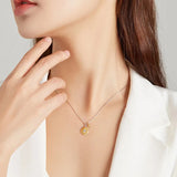 Silver Sunflower Necklace 925 Sterling Silver Gold Color Lucky Necklace Gift for Women Fashion Necklace Jewelry