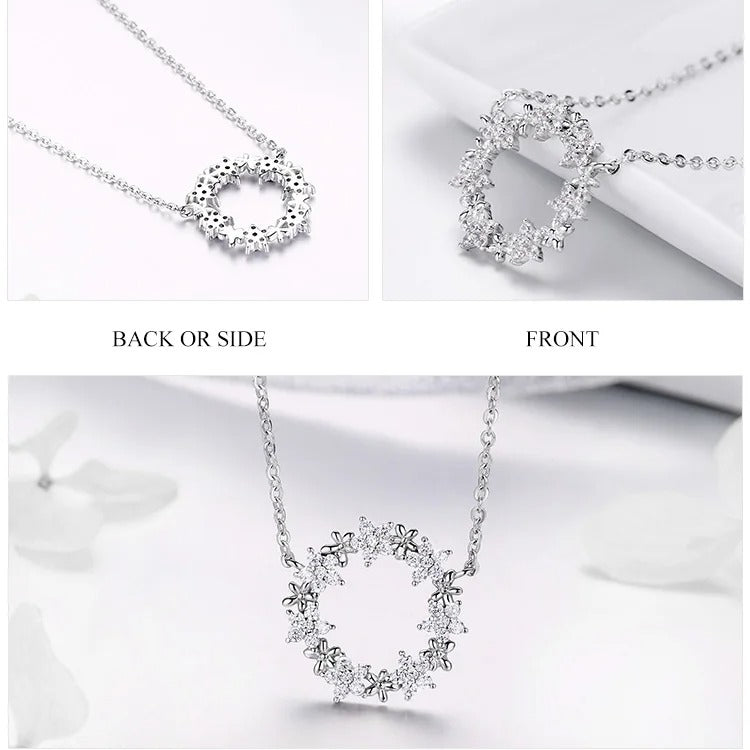925 Sterling Silver Shining Stackable Star Round Shape Pendants Necklaces Women Wedding Jewelry Collar