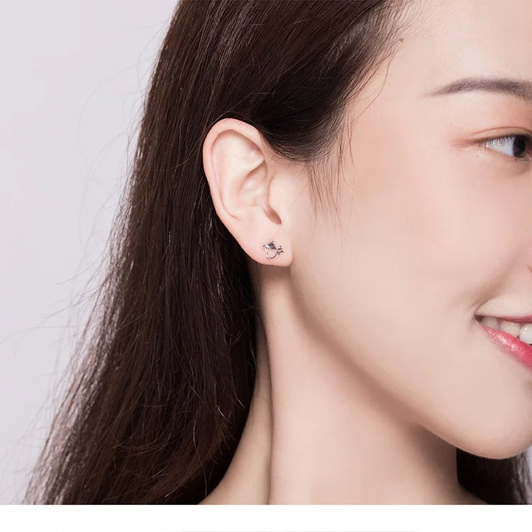 Dog and Bone Stud Earrings  for Girl Sterling Silver 925 Cat Ear Studs Jewelry Bijoux Anti-allergy Jewelry