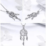 925 Sterling Silver Tree of Life Fashion Dream Catcher Pendant Necklaces for Women Sterling Silver Jewelry