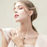 Genuine 925 Sterling Silver Romantic Fairy Story Light Green CZ Pendant Necklaces Women Sterling Silver Jewelry