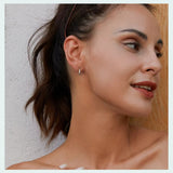 925 Sterling Silver Small Square Earrings, Classic French Lightweight Earring for Women Party Wedding Jewelry