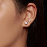 Classic Moissanite Stud Earrings, S925 Silver D Color Brilliant Round Cut Lab Created Diamond Wedding Engagement Earrings
