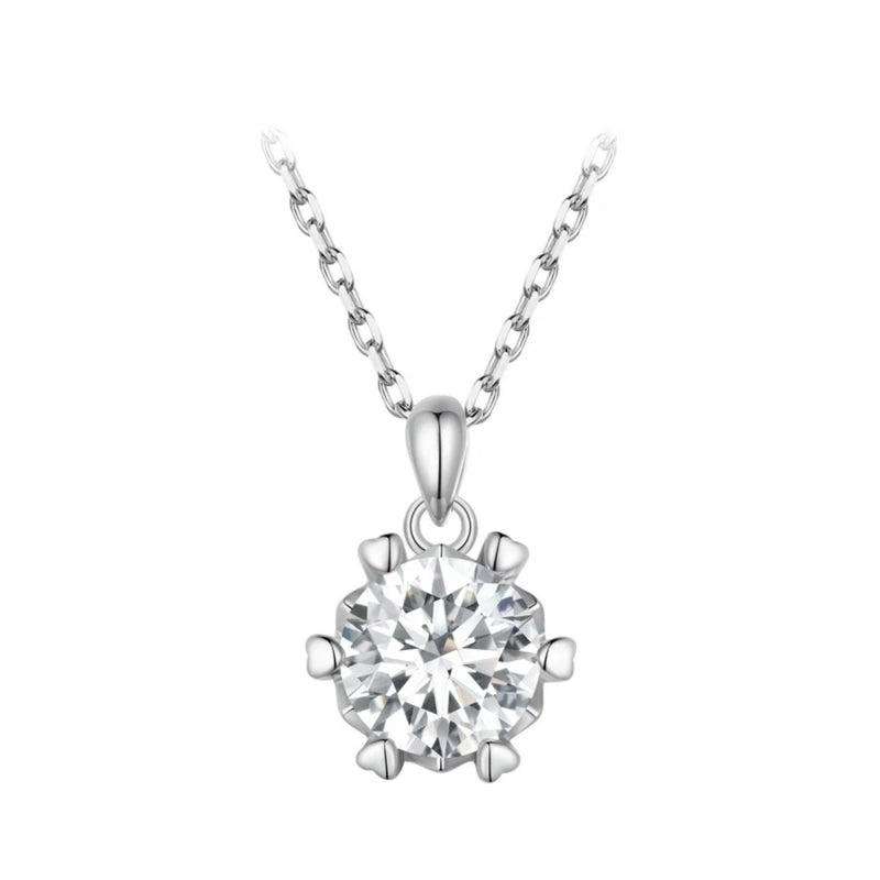 1 Carat Moissanite Pendant Necklace For Women High Quality 925 Sterling Silver Wedding Party Bridal Fine Jewelry 3 Colors