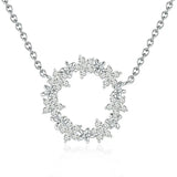 925 Sterling Silver Shining Stackable Star Round Shape Pendants Necklaces Women Wedding Jewelry Collar