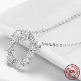 925 Sterling Silver Shining Stackable Star Round Shape Pendants Necklaces Women Wedding Jewelry Collar