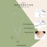 925 Sterling Silver Moon & Star Double Layers Chain Pendants Necklaces for Women Sterling Silver Jewelry