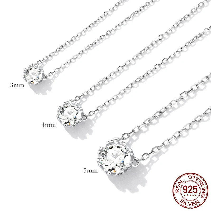 Gorgeous Shiny Choker Necklace 925 Sterling Silver Geometric Cut Sparkling Zircon Pendant Necklace Wedding Jewelry 17.7″