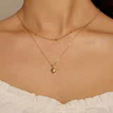 925 Sterling Silver Heart Pendant Necklace for Women Gold Double Layer Choker Female Fine Jewelry
