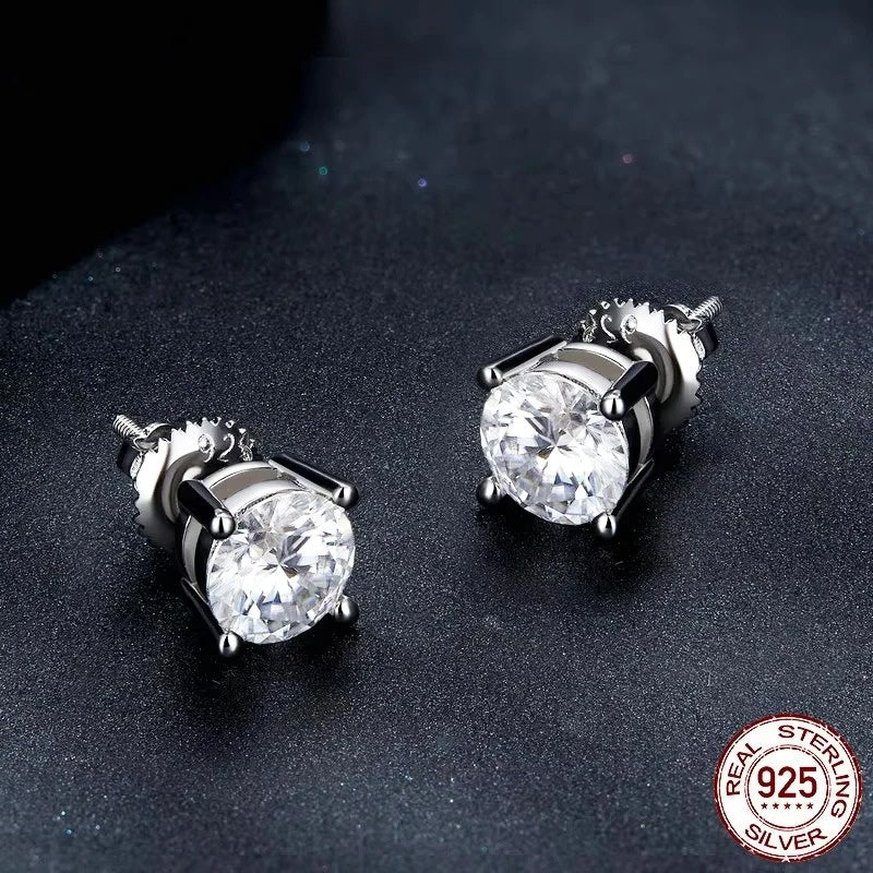 Moissanite Earrings for Women Solid 925 Sterling Silver Heart Prong 2CTW D VVS1 Lab Diamonds Sparkling Wedding Jewelry