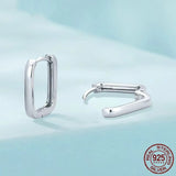 925 Sterling Silver Small Square Earrings, Classic French Lightweight Earring for Women Party Wedding Jewelry