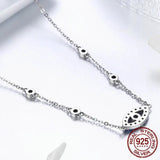 925 Sterling Silver Blue Zircon Guardian Eye Pendant Necklaces Lucky Eye Neck Chain for Women Fine Jewelry