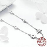 925 Sterling Silver Sparkling Moon and Star Exquisite Pendant Necklaces for Women 925 Silver Jewelry Gift