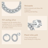 Forever Clear Moissanite 925 Sterling Silver Circle Round Stud Earrings Dazzling Ideal Cut Lab Created Diamond Bijoux