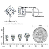 Moissanite Earrings for Women Solid 925 Sterling Silver Heart Prong 2CTW D VVS1 Lab Diamonds Sparkling Wedding Jewelry