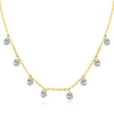 925 Sterling Silver 14K Gold Plated Dainty Chain Choker 5A Cubic Zirconia Pendant Necklace Women Girl Jewelry Gift