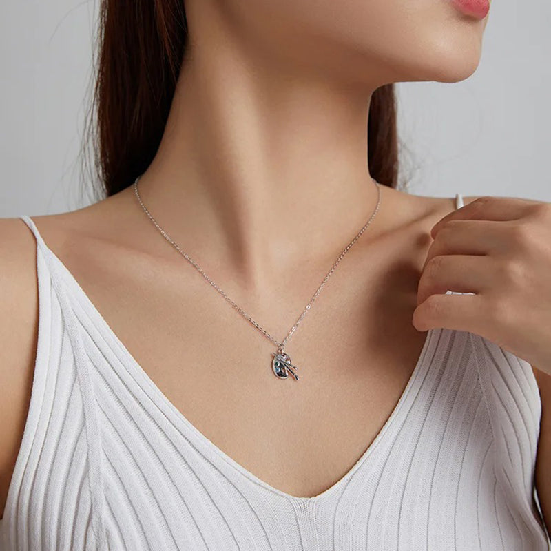 925 Sterling Silver Color Palette Necklace Chain Zircon Crystal Art Brush for Women Fine Statement Jewelry