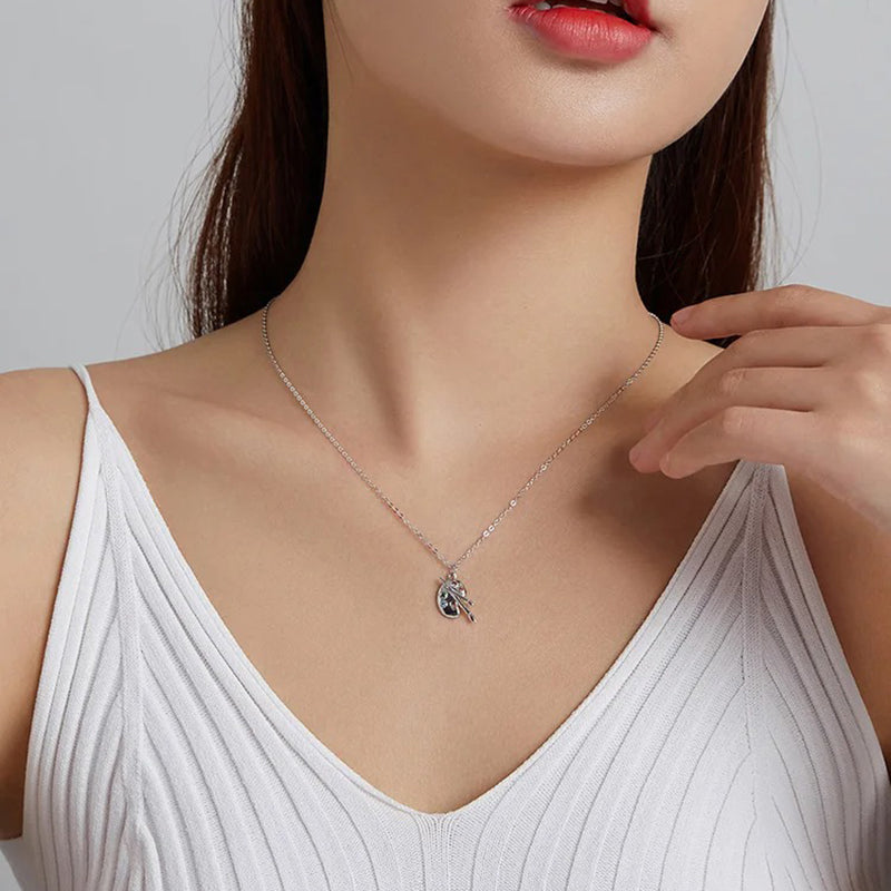 925 Sterling Silver Color Palette Necklace Chain Zircon Crystal Art Brush for Women Fine Statement Jewelry