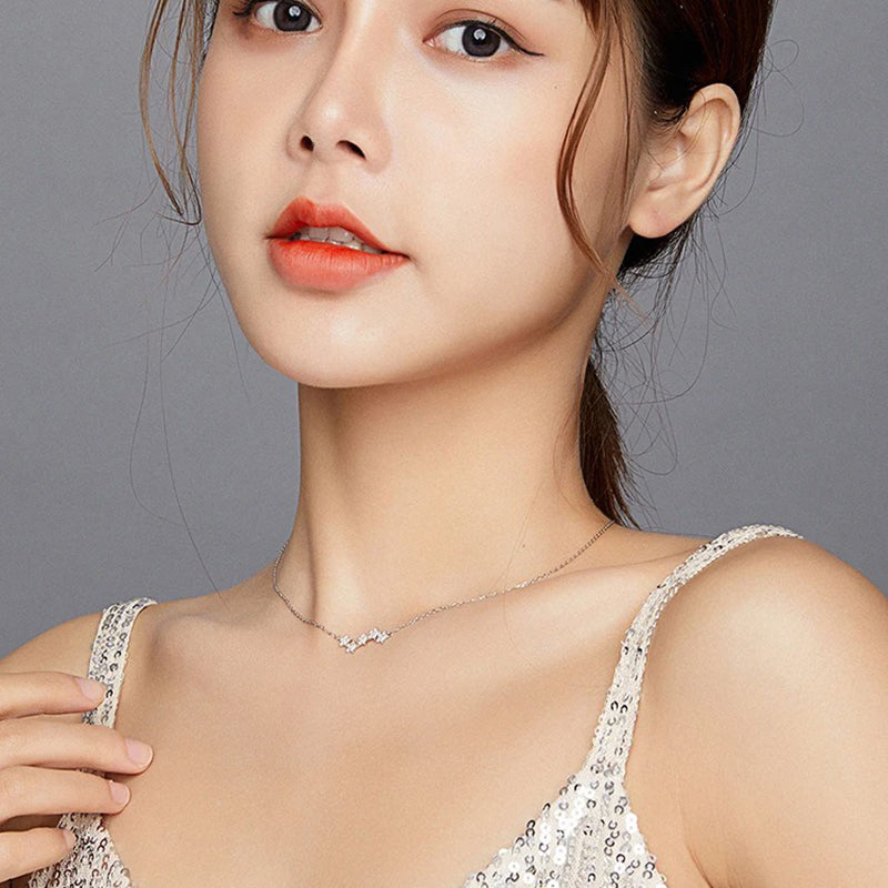 925 Sterling Silver Clear CZ Twinkling Stars Pendant Necklace for Women Wedding Family Gifts Fine Jewelry