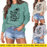 Therapy Helps But Temper Rundhals-Langarm-T-Shirt für Damen
