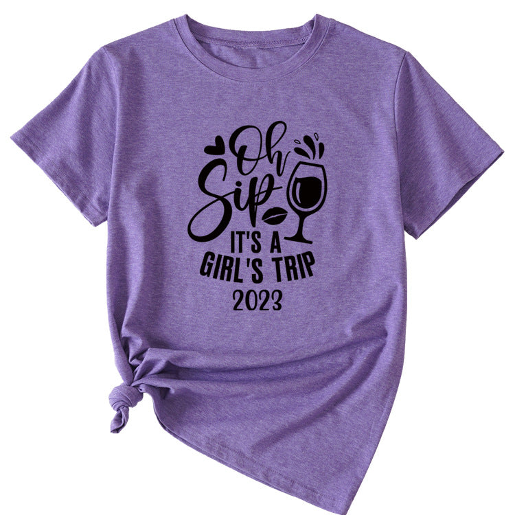 Women's Oh Sip It is a short sleeve T-shirt for girls