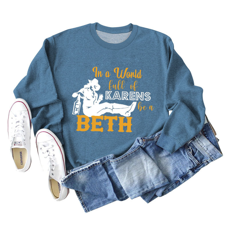 In A World Full of Karen Letter-printed Long-sleeved Sweater