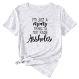 Fashion Women Dress Im Just A Mom Casual Plus Size Short Sleeve Tshirt