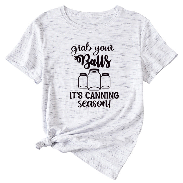 Giabyur Simple Letter Pattern Ladies Short Sleeve T-shirt