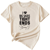 Big sacks Tight Ends Letter Large Women's Short Sleeve T-shirt