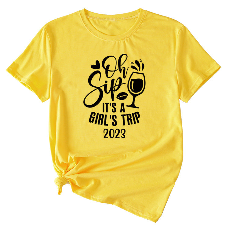 Women's Oh Sip It is a short sleeve T-shirt for girls