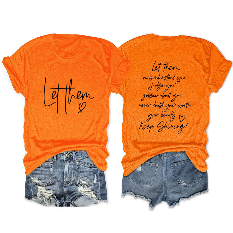 Front and rear printing let them misuIker staid simple short sleeves