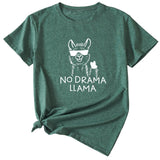 Womens Dress No Drama Llama Leisure Round Neck Short Sleeve T-shirt