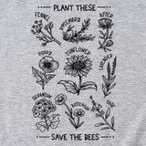 PLANT TESE SAVE THE BEES FLORAL PATTERN SHORT SLEEVES