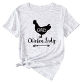 Crazy Chicken Lady Fun Pattern Short Sleeve Shirt