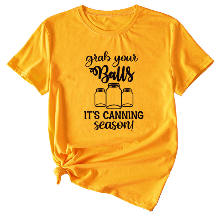 Giabyur Simple Letter Pattern Ladies Short Sleeve T-shirt