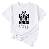 Big sacks Tight Ends Letter Large Women's Short Sleeve T-shirt