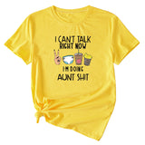 I Cant Talk Right Now Fun Pattern Short Sleeve Shirt T-shirt