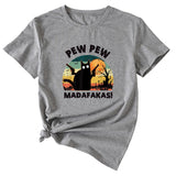 Pew Pew Fun Pattern Women's Casual Round Neck Short Sleeve T-shirt