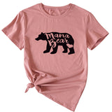 Women's Mama Bear Funny Pattern Short Sleeve Top