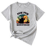 Pew Pew Fun Pattern Women's Casual Round Neck Short Sleeve T-shirt