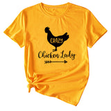 Crazy Chicken Lady Fun Pattern Short Sleeve Shirt