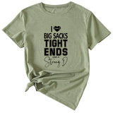 Big sacks Tight Ends Letter Large Women's Short Sleeve T-shirt