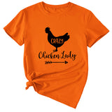Crazy Chicken Lady Fun Pattern Short Sleeve Shirt