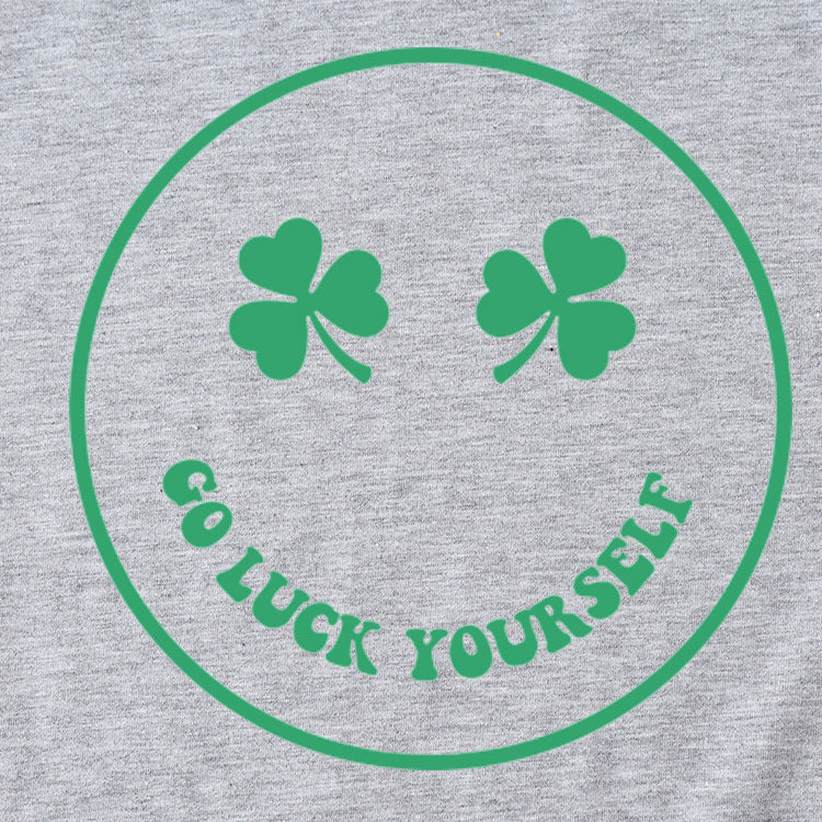 Fun Go Luck Yourself Casual Round Neck Short Sleeve Top