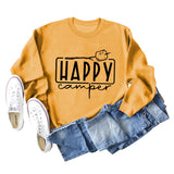 Happy Camper Brief Rundhals Lose Langarm Casual T-shirt Weibliche