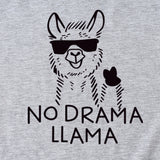 Womens Dress No Drama Llama Leisure Round Neck Short Sleeve T-shirt