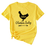 Crazy Chicken Lady Fun Pattern Short Sleeve Shirt