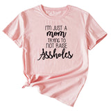 Fashion Women Dress Im Just A Mom Casual Plus Size Short Sleeve Tshirt