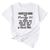 Letters I Wanted To Go Jogging But Casual Loose Short Sleeves