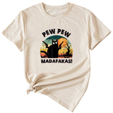 Pew Pew Fun Pattern Women's Casual Round Neck Short Sleeve T-shirt